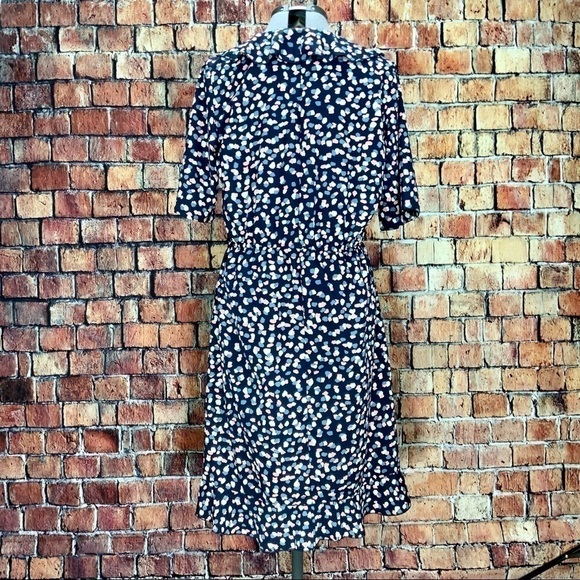 𝅺zizzi Women’s Ruffled V Neck Floral Dress Size Small Plus | 14 - Picture 5 of 8